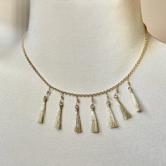 J. Crew Jewelry - J.Crew Dainty Gold Tassel Necklace